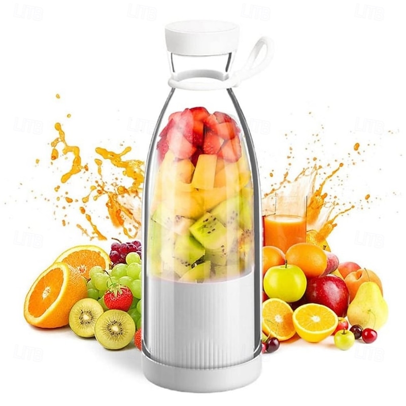 Portable Juicer, Mini Electric Fruit Blender, Rechargeable Juice Maker, Compact Shake Cup for Smoothies & Juices