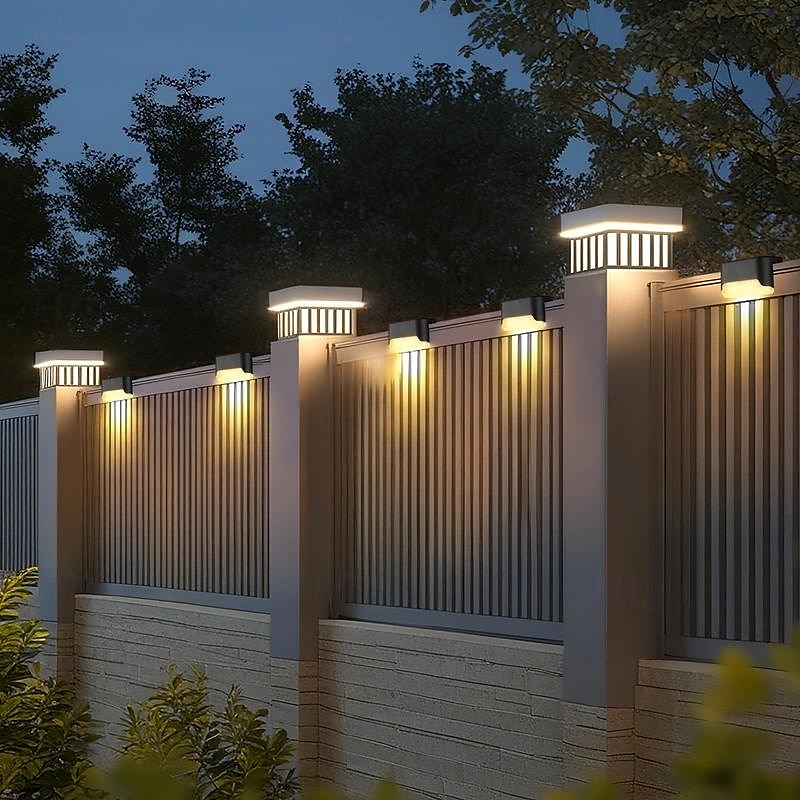 5 Pcs Outdoor Solar Deck Light Balcony Courtyard Steps Garden Path Fence Lighting Wedding Festival Party Camping Light Warm White Colorful Light