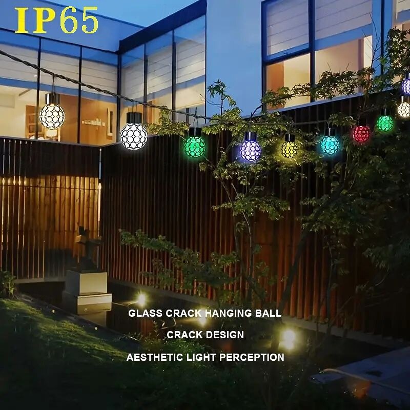 2 Pcs LED Solar Outdoor Lights Hanging Chandeliers Outdoor Waterproof Lantern with Color Changing Light for Outdoor Garden Balcony Yard Holiday Decoration3
