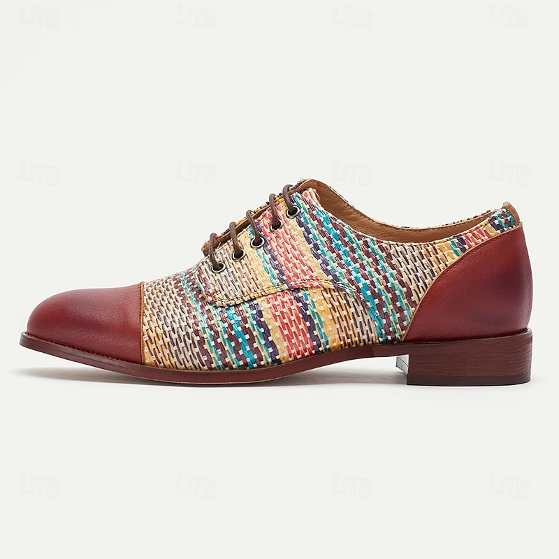 Men's Multicolor Nylon Woven Oxford Shoes – Handmade Lace-Up Dress Shoes for Formal & Casual Wear4