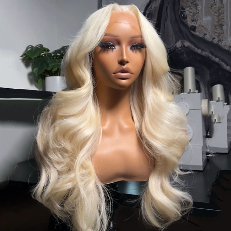 Brazilian 100% Virgin Hair Ash Blonde Glueless 5x5 Closure Wigs 13x4 Lace Front Wig Wavy Human Hair Wig For Women2