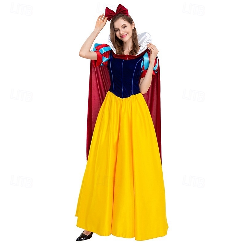Snow White Princess Fairy Dress Cosplay Costume Cloak Dress Up Movie Cosplay for Women's Adults' Halloween Carnival World Book Day Performance Party2