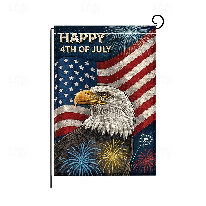 4th of July Independence Day Garden Flag 12 x 18 Inch Yard Flags, Small Garden Flags for Outside, Outdoor Flags, Holiday Garden Flags for All Seasons