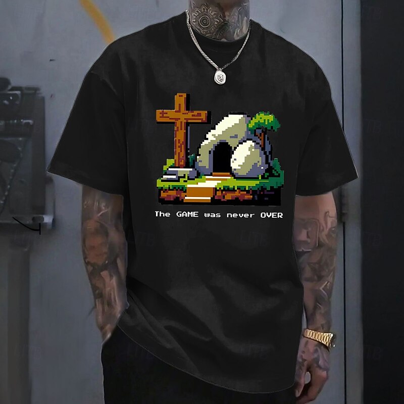 Easter Men's Jesus T Shirt Half Sleeve T shirt 3D Print Crew Neck Shirt Designer Casual Party Holiday Black White Blue Summer Spring Clothing Apparel S M L XL XXL XXXL2