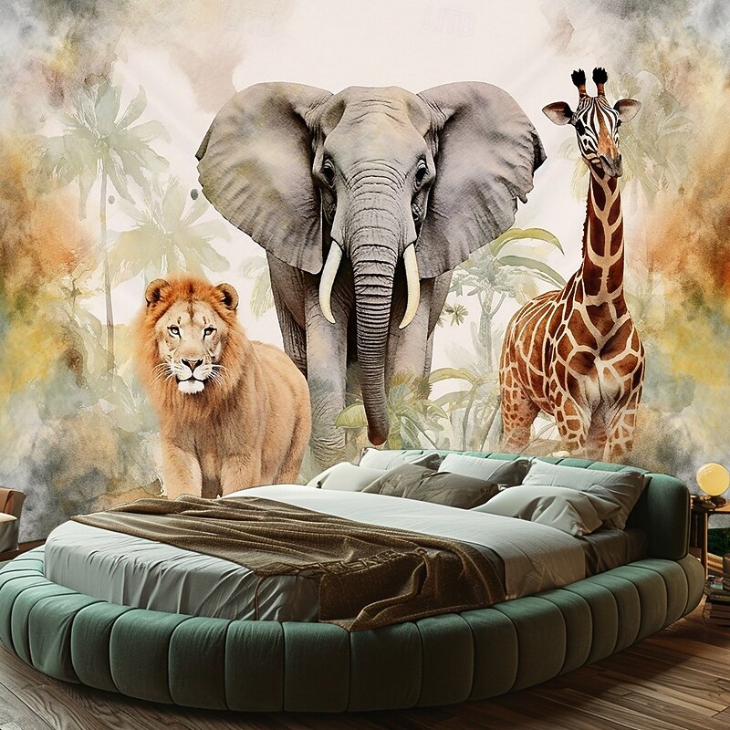 African Animals Hanging Tapestry Wall Art Large Tapestry Mural Decor Photograph Backdrop Blanket Curtain Home Bedroom Living Room Decoration2