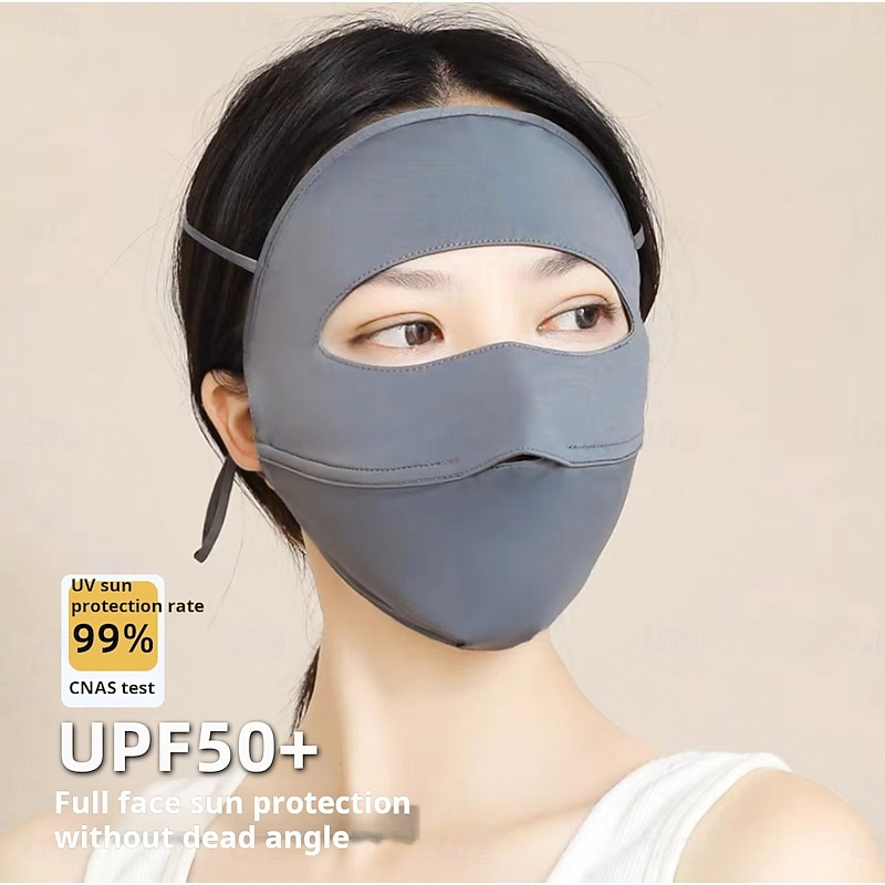 Summer Sun Protection Face Mask for Women, Cooling Breathable Facekini, UV Protection Full Face Cover for Driving, Cycling, Outdoor Activities