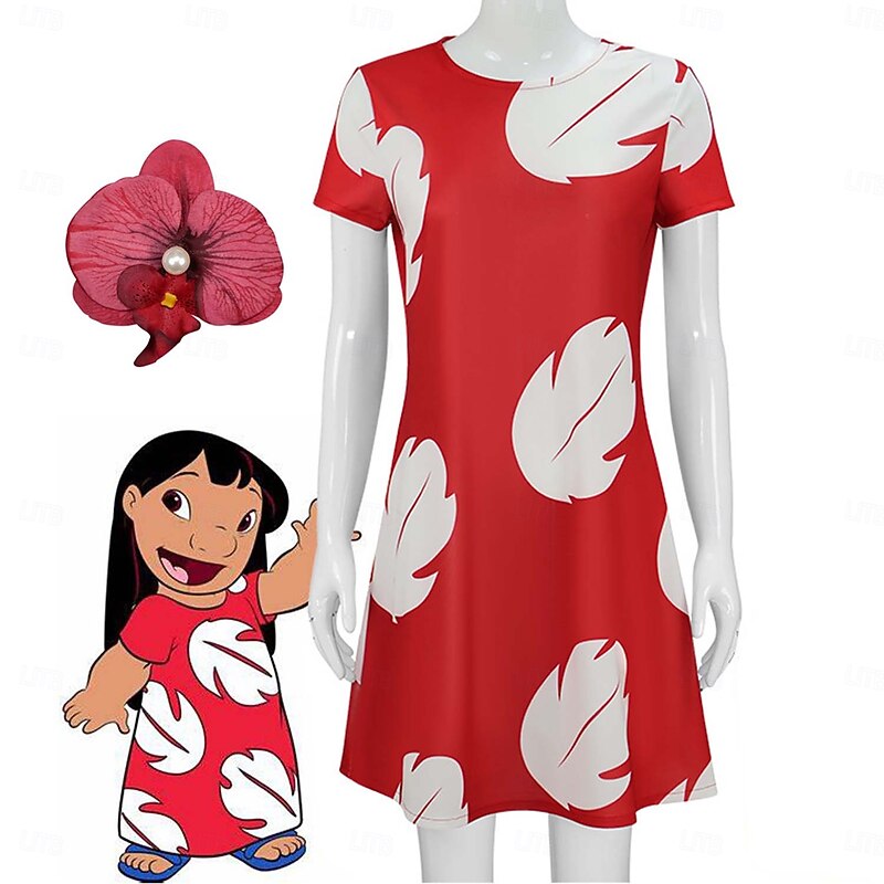 Lilo Dress Cosplay Costume Carnival Costume Dress Up Movie Cosplay for Women's Adults' Halloween Carnival World Book Day Performance Party