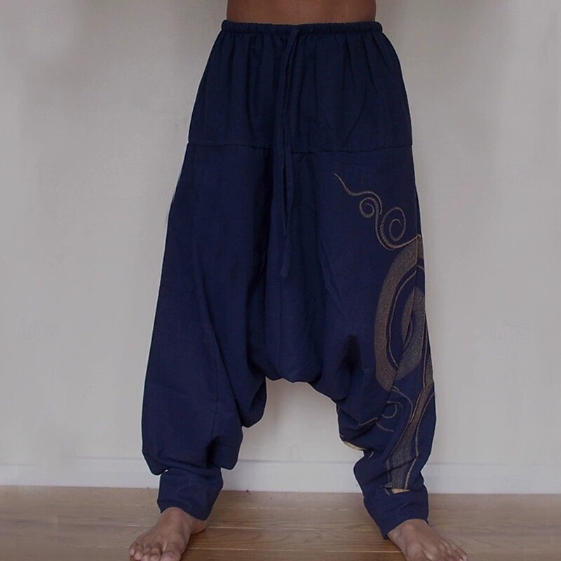 Retro Vintage Boho Medieval Trousers Harem pants Pirate Viking Baggy Fancy Dress Men's Halloween Carnival Vacation Yoga LARP Adults' Pants4