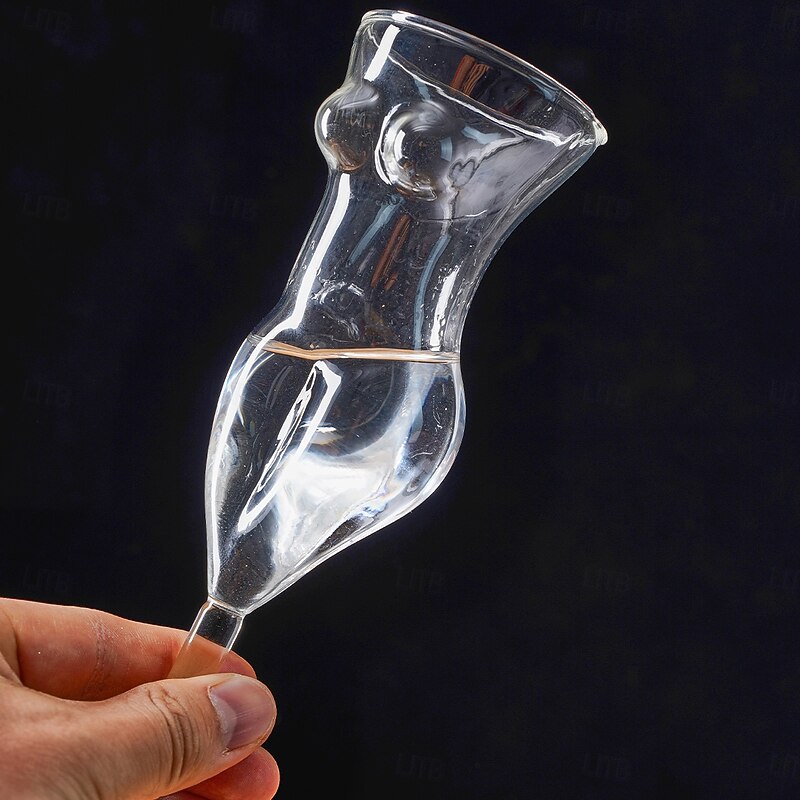 Transparent Glass Cocktail Cup – Unique Shaped High-Stem Champagne Glass, Fun Bar Decor Drinkware, Stylish Juice & Wine Glass for Home, Bar, Restaurant & Cold Beverage Shop4