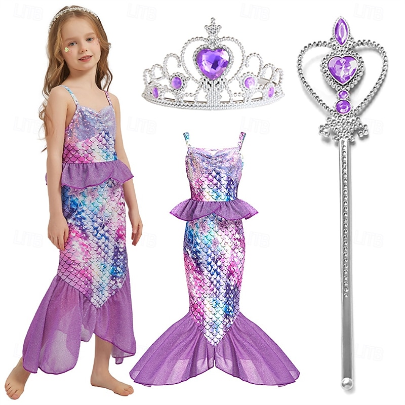 The Little Mermaid Little Mermaid Princess Mermaid Dress Theme Party Costume Cosplay Movie Cosplay for Girls' Kid's Carnival Masquerade Party Holiday3