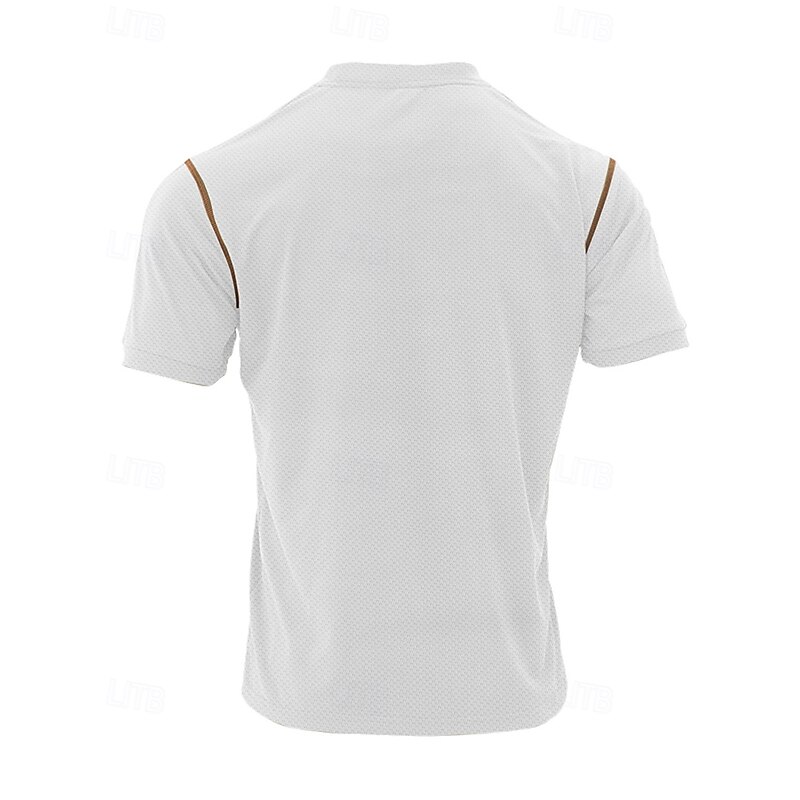 Men's T Shirt Henley Shirt Tee Short Sleeve Shirt Short Sleeve Henley Summer Solid / Plain Color Fashion Designer Fashion Vacation Street Going out Dark Brown Black White Top Tee for Men3