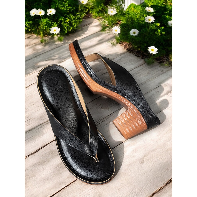 Women's Heel Flip Flops – Elegant Thong Sandals for Summer, Beach and Casual Wear4