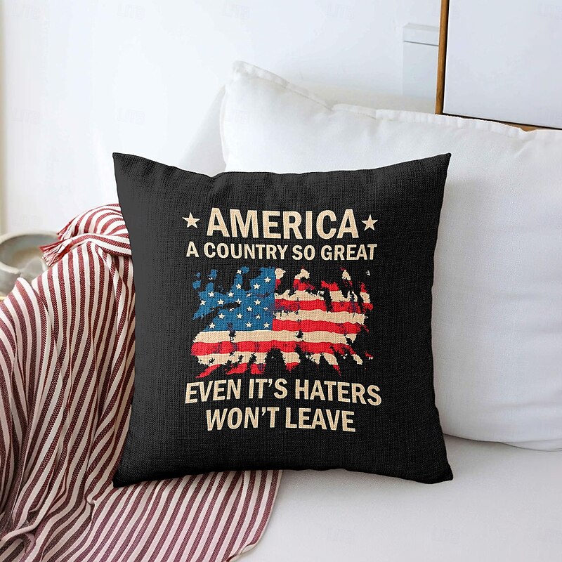 American Decorative Toss Pillows Cover 1PC Independence Day Soft Square Couch Cushion Case Pillowcase for Bedroom Livingroom Sofa Chair Veteran Gift3