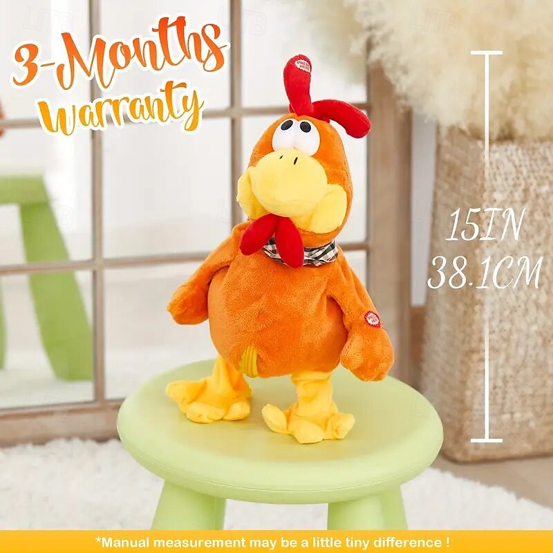 Squawking Chicken Musical Stuffed Animal Plushies Walking Singing Waving Rooster Happy Easter Gift for Youngsters Electronic Interactive Plush Toy for Boys Girls Easter Perfect Playing Doll for Yo2