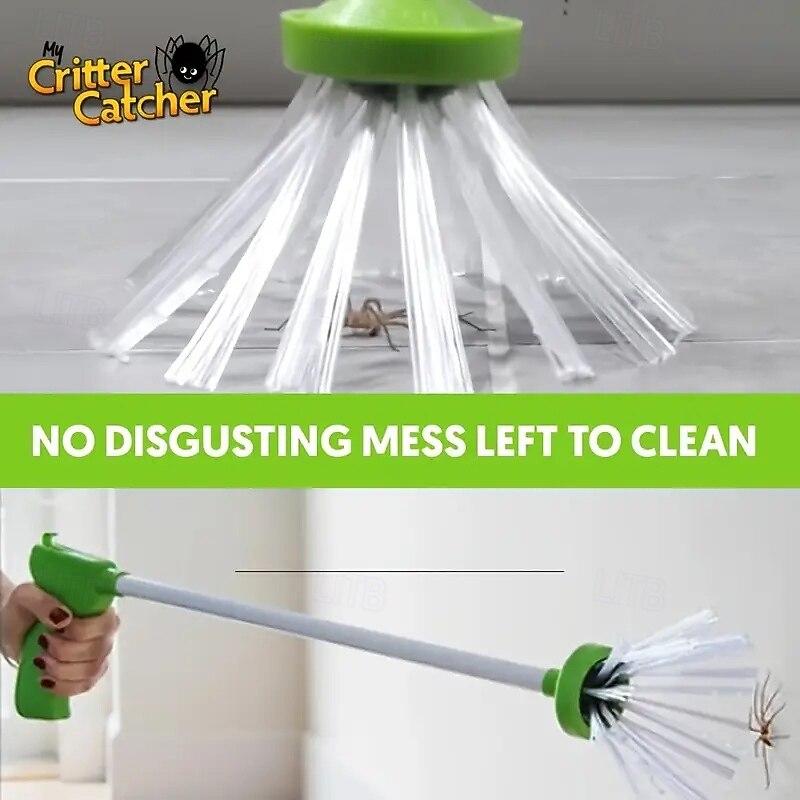 1 Piece Foldable Bug Trap - green and White Easy to Grip Handle - to Catch Cockroaches Bees Spiders - essential Pest Control Tool for Homes and Apartments2