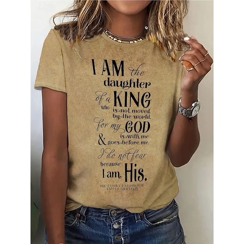 Women's T Shirt Summer Tops Graphic Letter Classic Casual Short Sleeve Crew Neck Crop Tops Daily Weekend Print Rainbow Summer Spring Fall