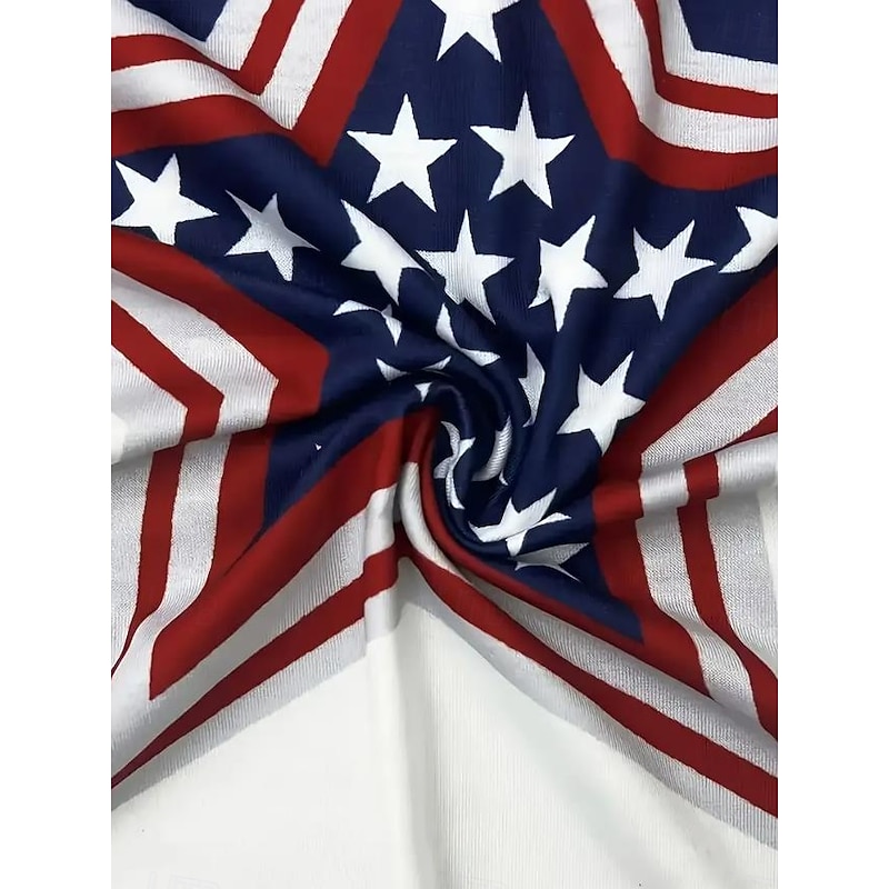 Women's Patriotic  T Shirt Flag American Flag National Flag Casual Red White And Blue Short Sleeve Round Neck Regular Tops Daily Print Blue Summer2