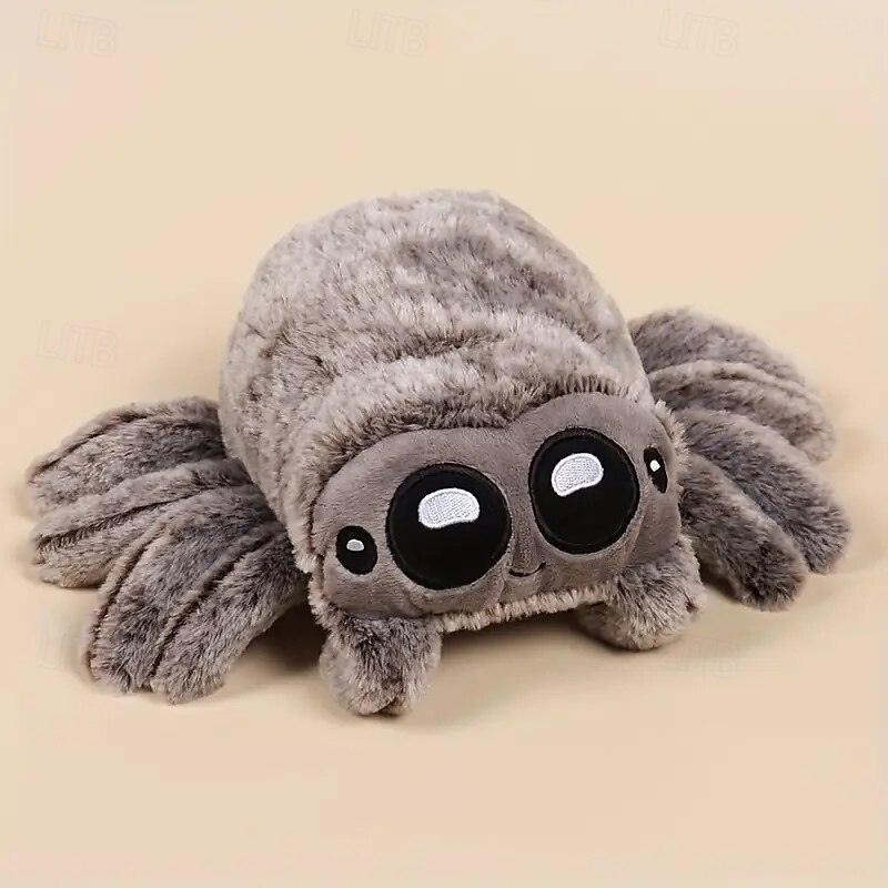 Realistic Soft Polyester Fiber Spider Plush Toy - 1pc Hand Puppet Prank Prop for Halloween Home Decor - Suitable for Ages 3 Assorted Colors4