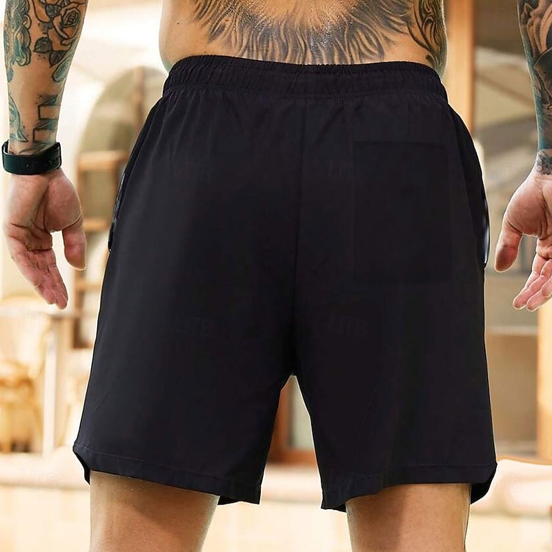 Men's Camouflage Letter Printed Lined Shorts 2 in 1 Board Shorts Swim Shorts Mid Waist Hawaiian Vacation Holiday Beach Wear Side Pockets With Compression Liner Elastic Drawstring Waist Designer2