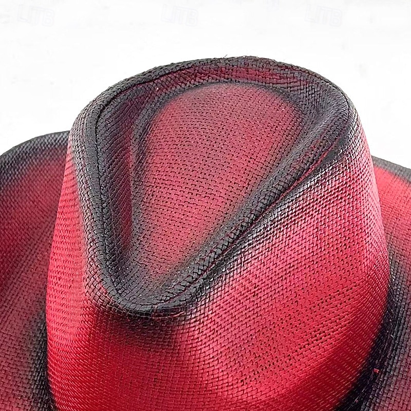 Men's Sun Hat Cowboy Hat Fedora Trilby Hat Black Red Polyester Vintage Style Fashion 18th Century State of Texas Daily Theme Party Solid / Plain Color Sunscreen Cosplay4