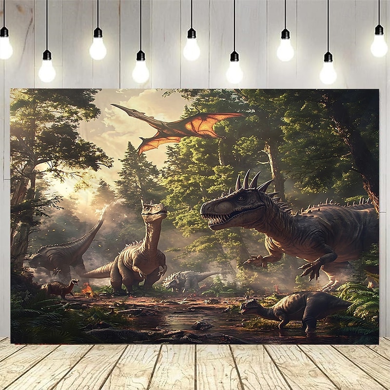 A  Forest Dinosaurs  Tapestry Wall Art Large Tapestry Mural Decor Photograph Backdrop Blanket Curtain Home Bedroom Living Room Decoration4