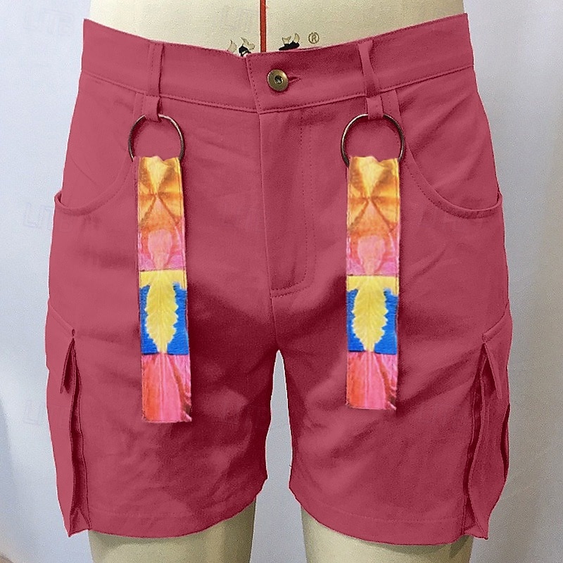 Men's Cargo Shorts Chino Shorts Summer Shorts Bermuda shorts Work Shorts Buttons Woven Multi Pocket Plain Comfort Soft Short Outdoor Casual Daily Fashion Streetwear Purple Micro-elastic2