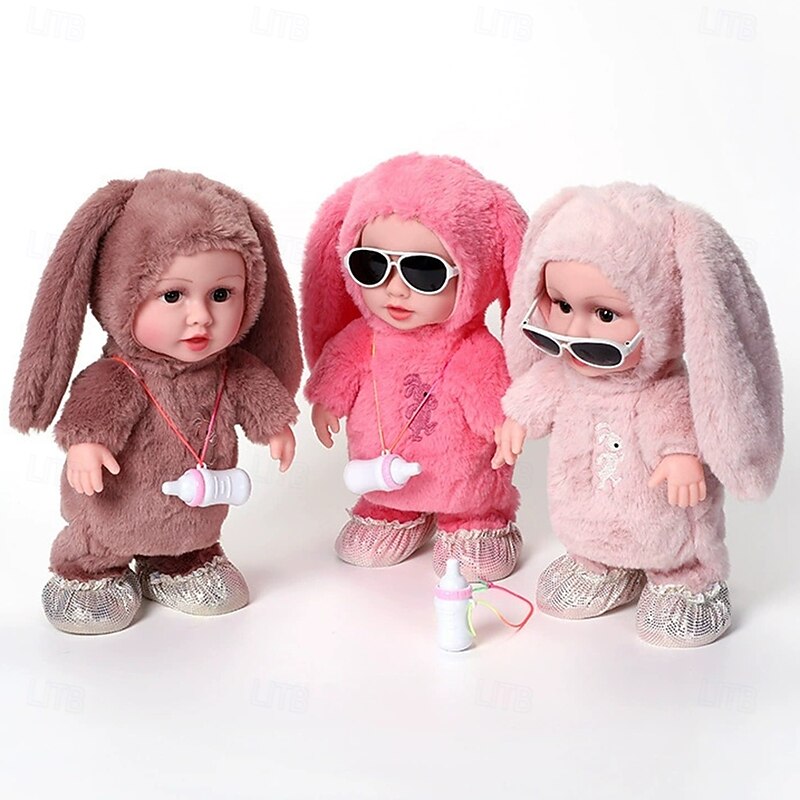 Children's Milk Bottle Vinyl Electric Plush Toy Early Education Eating Milk Bottle Doll Walking And Talking Imitating Girl Gift