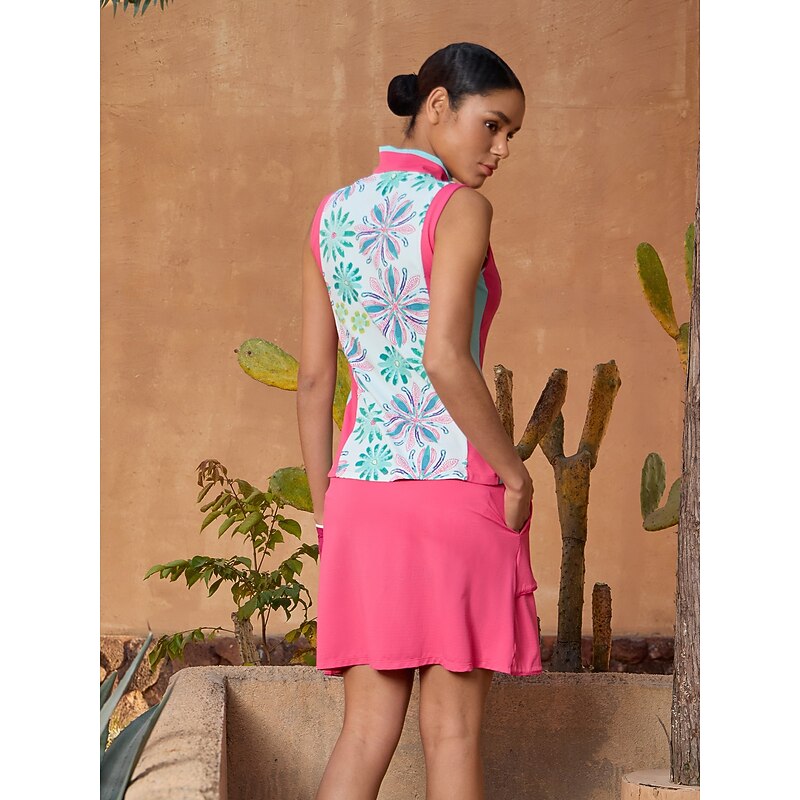 Women's Golf Polo Shirt Mint Green Sleeveless Top Ladies Golf Attire Clothes Outfits Wear Apparel2