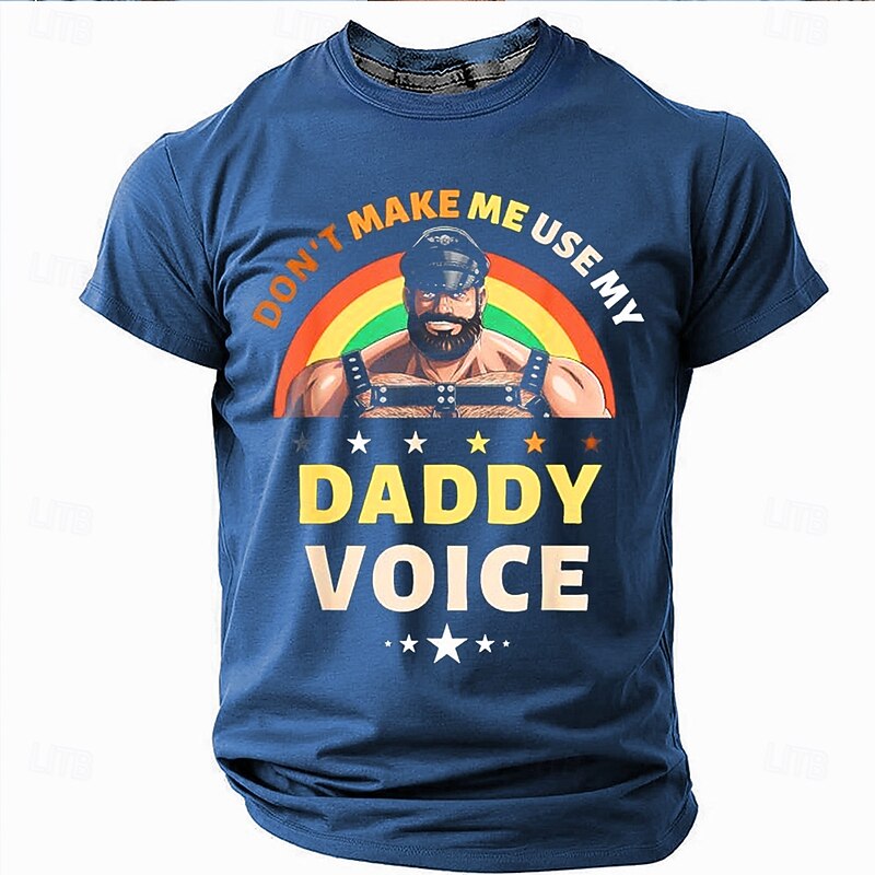 Men's Funny Short Sleeve T-Shirt Don't Make Me Use My Daddy Voice Graphic Tee3