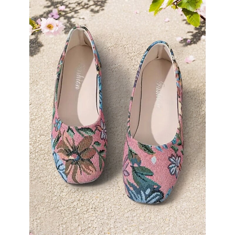 Floral Embroidered Comfort Flats for Women - Stylish Black Casual Shoes, Ideal for Everyday Wear2