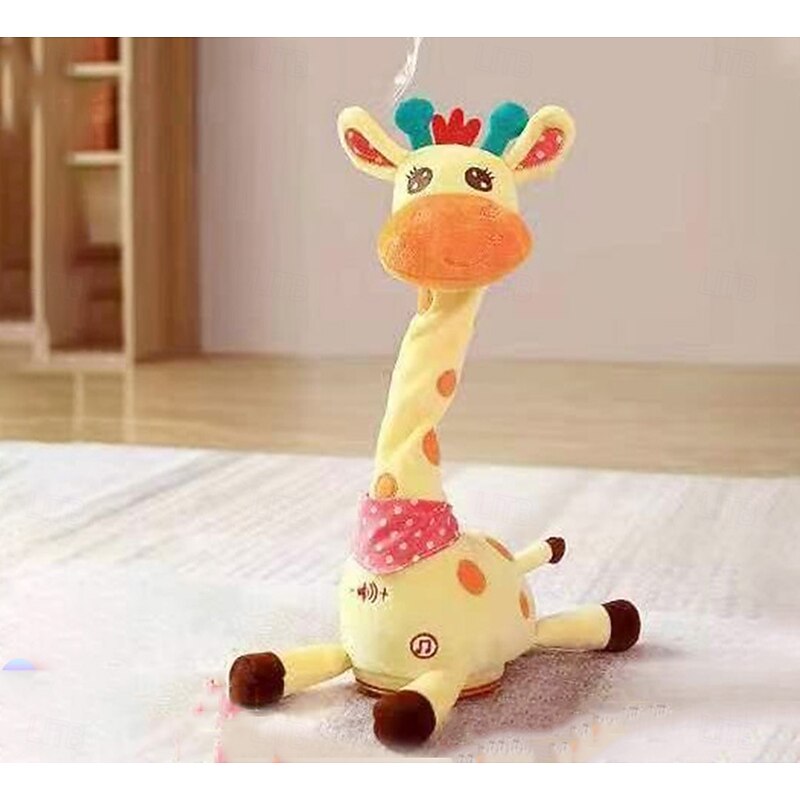 3-Button Embroidered Interactive Singing Fawn Plush Toy - Talks & Sings Perfect for Home Decor & Holiday Gifts3