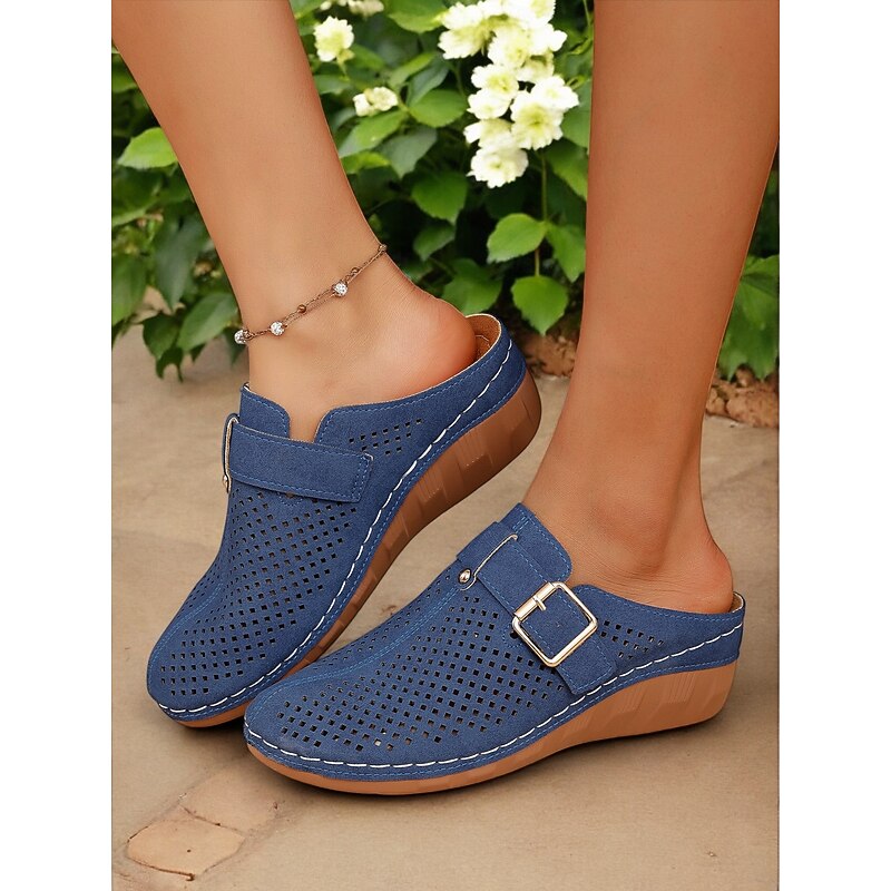Women's Comfortable Mules with Breathable Cutouts - Slip-Resistant Casual Shoes, Perfect for Daily Wear or Walking2