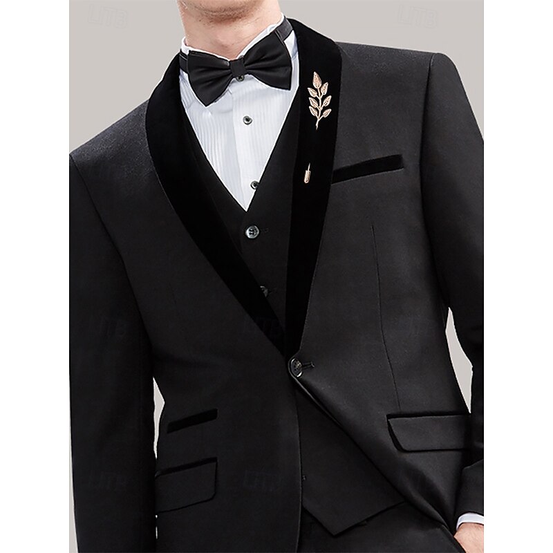 Men's Elegant Gold Foil Leaf Lapel Pin - Vintage Suit Brooch, Classic Wedding and Formal Event Accessory, Stylish Groom and Groomsmen Corsage2