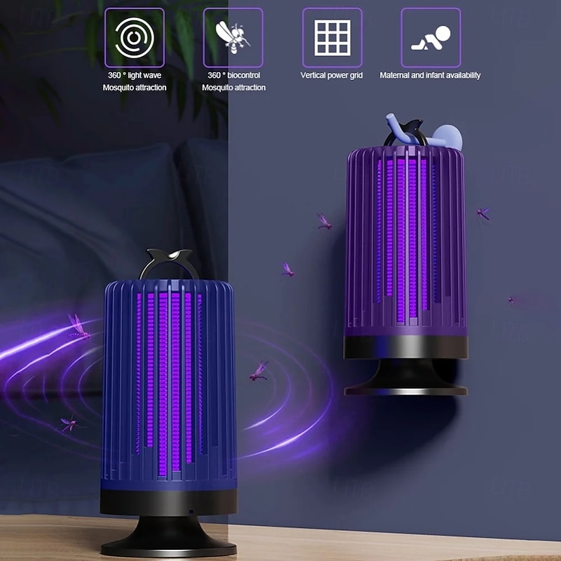 Electric Mosquito Bug Zapper for Indoor Outdoor Mosquito Killer Bug Zapper Rechargeable Mosquito Zapper Fly Traps2