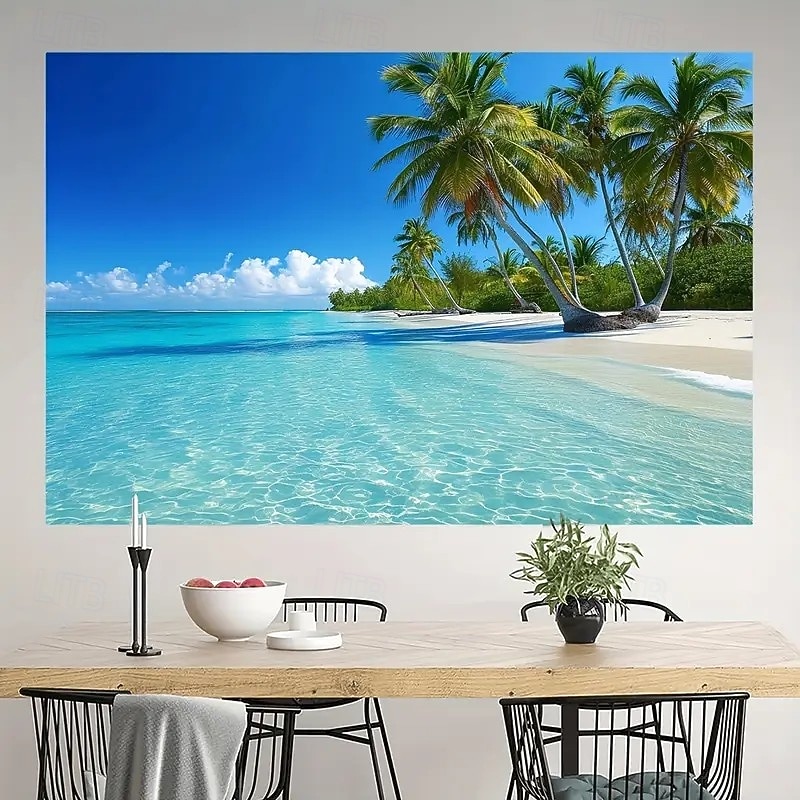 Landscape Ocean View Hanging Tapestry Wall Art Large Tapestry Mural Decor Photograph Backdrop Blanket Curtain Home Bedroom Living Room Decoration3