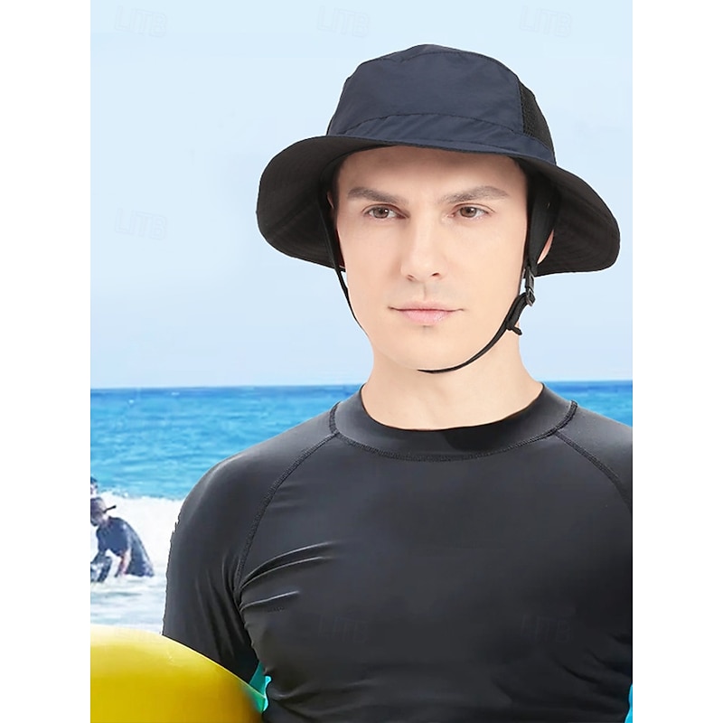 "UPF 50+ Wide Brim Sun Hat – Waterproof & Breathable Outdoor Bucket Hat with Chin Strap, UV Protection for Men & Women, Ideal for Fishing, Hiking, Surfing & Beach Trips"2