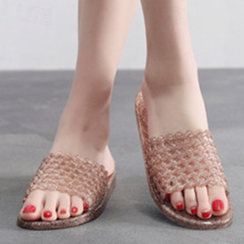 Crystal Slippers For Women Home Non Slip Odorless Thick Bottom Wear-resistant Shower Slippers Straight Drag For Women3
