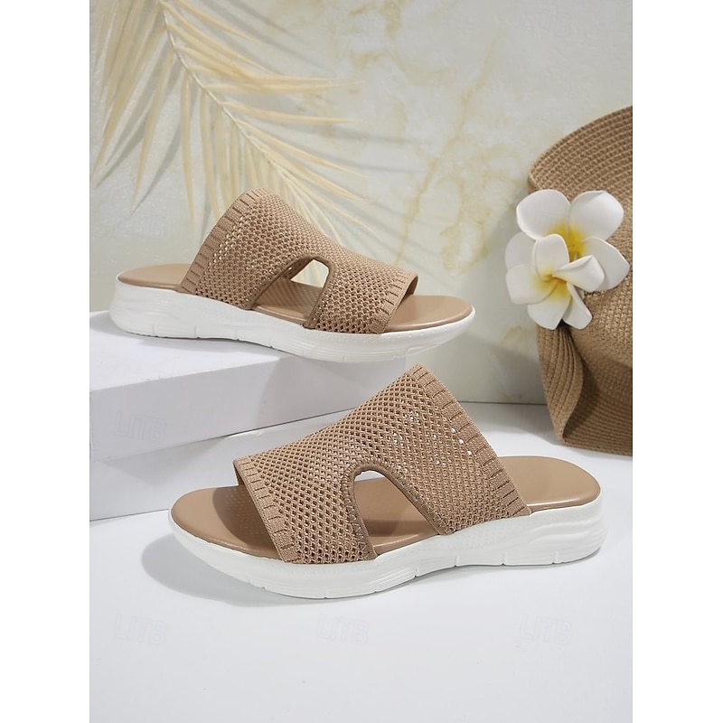 Women's Slip-On Mesh Slides - Lightweight Breathable Comfort Sandals for Casual Wear & Outdoor Activities3