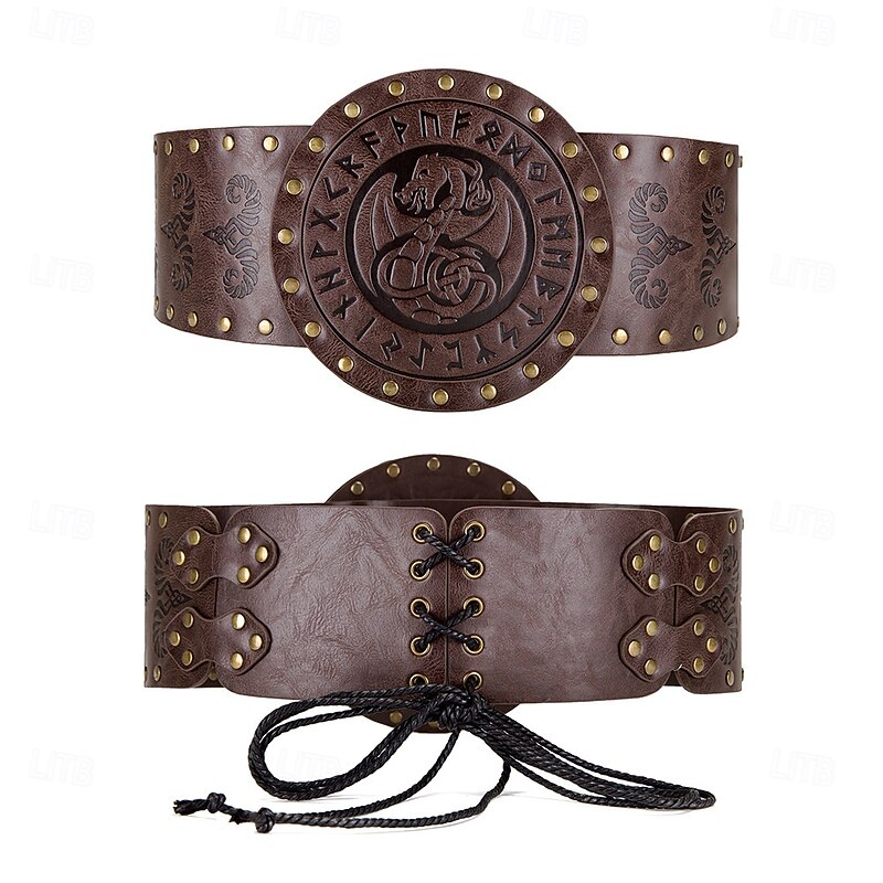 Retro Vintage Medieval Renaissance Waist Belt Warrior Viking Fancy Dress Men's Viking Halloween Carnival Performance Party LARP Waist Belt3