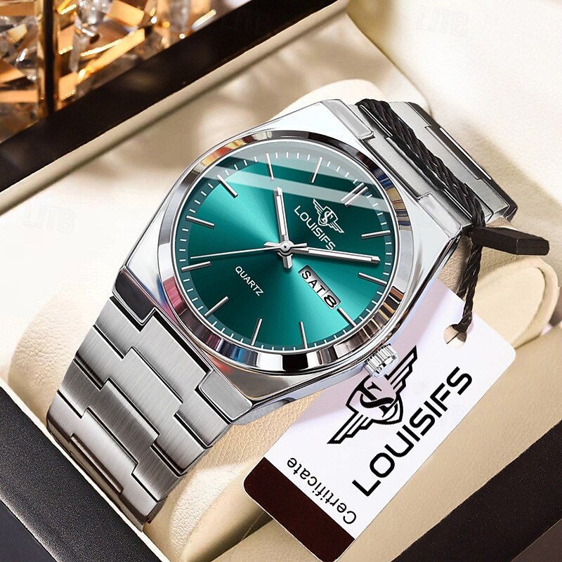 New Fashion Trend Mineral Reinforced Glass Lens Waterproof Night Light Calendar Sunday Display Business Leisure Sports Handsome and Stylish Men's Watch