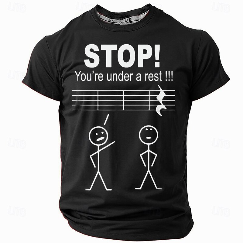 Men's Music Funny T Shirt Short Sleeve T shirt 3D Print Crew Neck Shirt Fashion Daily Street Daily Black Red Green Summer Spring Clothing Apparel S M L XL XXL XXXL3