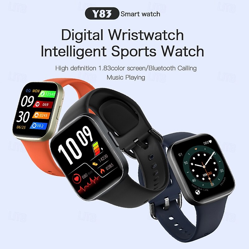 696 Y83 Smart Watch 1.83 inch Smartwatch Fitness Running Watch Bluetooth ECG+PPG Pedometer Call Reminder Compatible with Android iOS Women Men Hands-Free Calls Message Reminder IP 67 37mm Watch Case3