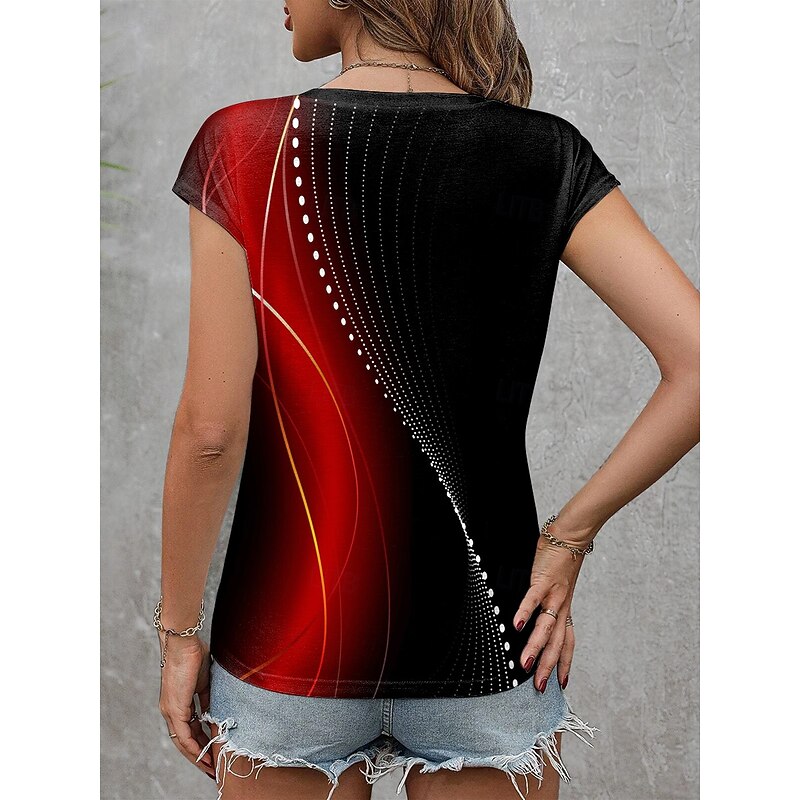 Women's Camisole Tank Top Graphic Geometric Stylish Casual Sleeveless V Neck Regular Tops Daily Print White Red Blue Green Summer2