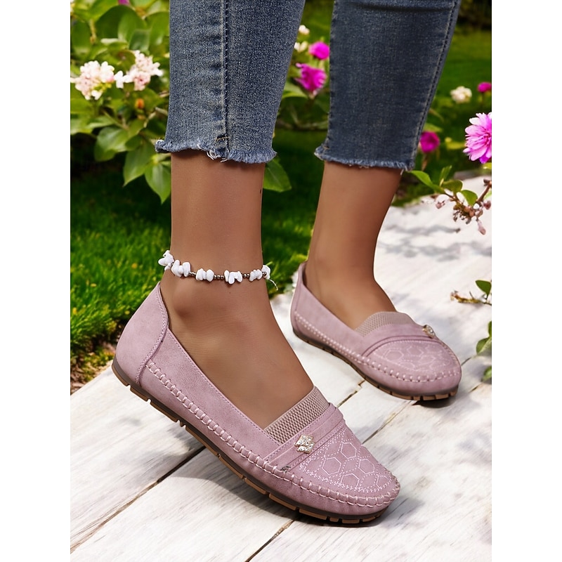 Women's Stitched Rhinestone Loafers – Comfortable Non-Slip Casual Driving Moccasins for Daily Wear2