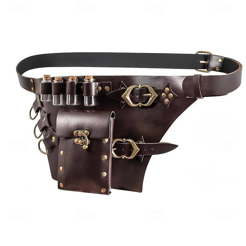 Medieval Renaissance Waist Belt Fancy Dress Men's Women's Unisex Halloween Masquerade Performance LARP Adults' Bag Magic Bottle2