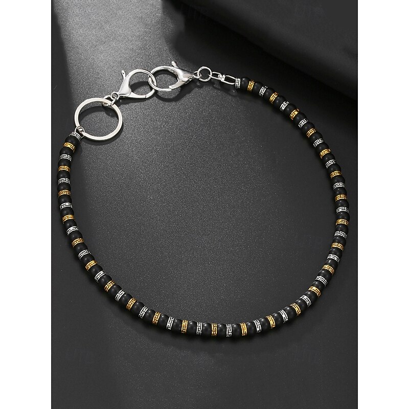 "Mens Beaded Trouser Chain - Vintage Goth Rock Style for Bikers, Punks and Street Fashion"3