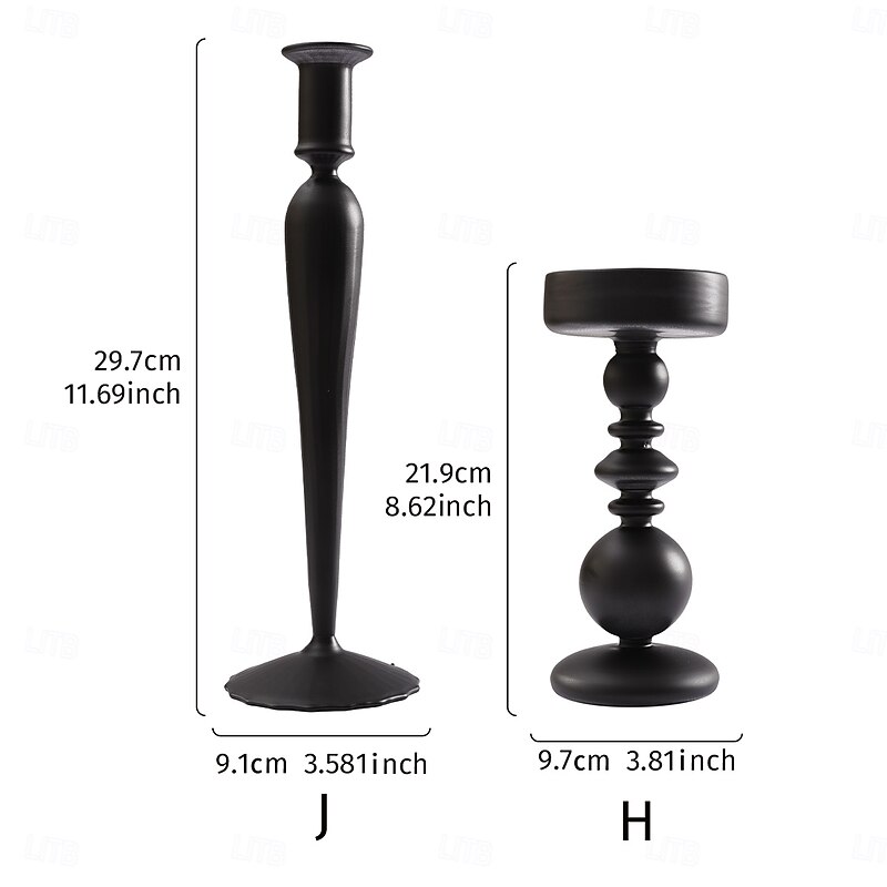 Crystal Glass Candlestick Holders, Striped Long-Stem and Round Ball Design, Elegant Home Decor Candle Holder for Dining Table, Wedding, Hotel, and Party Tabletop Decorations2