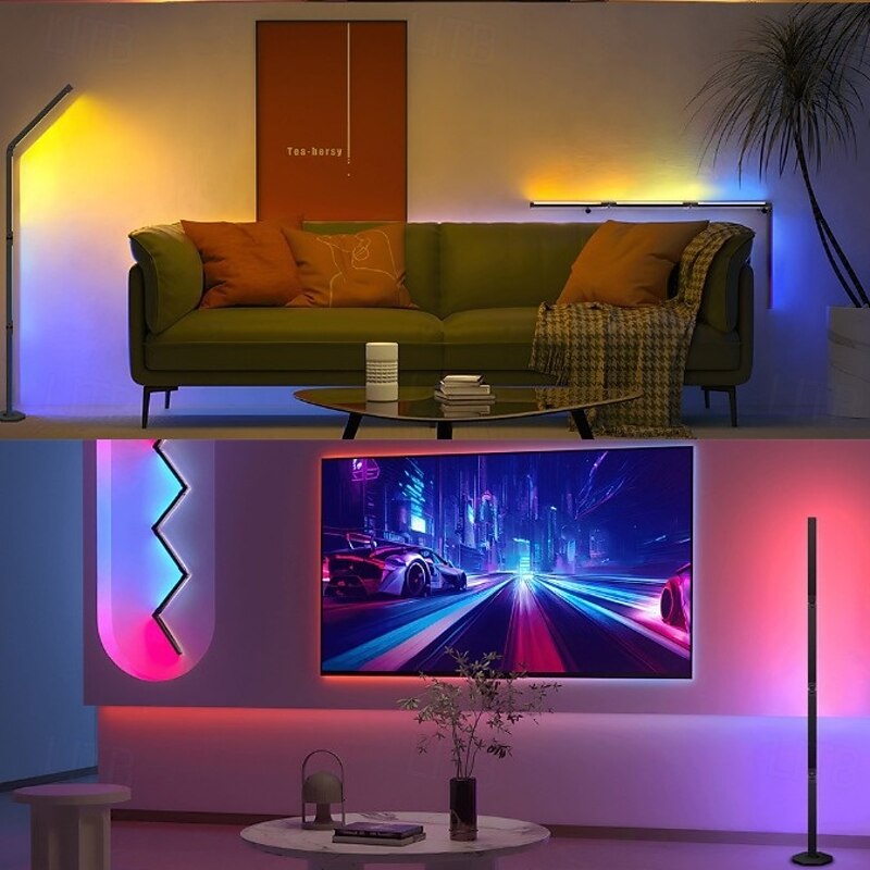 Corner Floor Lamp Smart APP Control LED Corner Lamp Modern Standing Lamp for Living Room Bedroom Gaming Room4