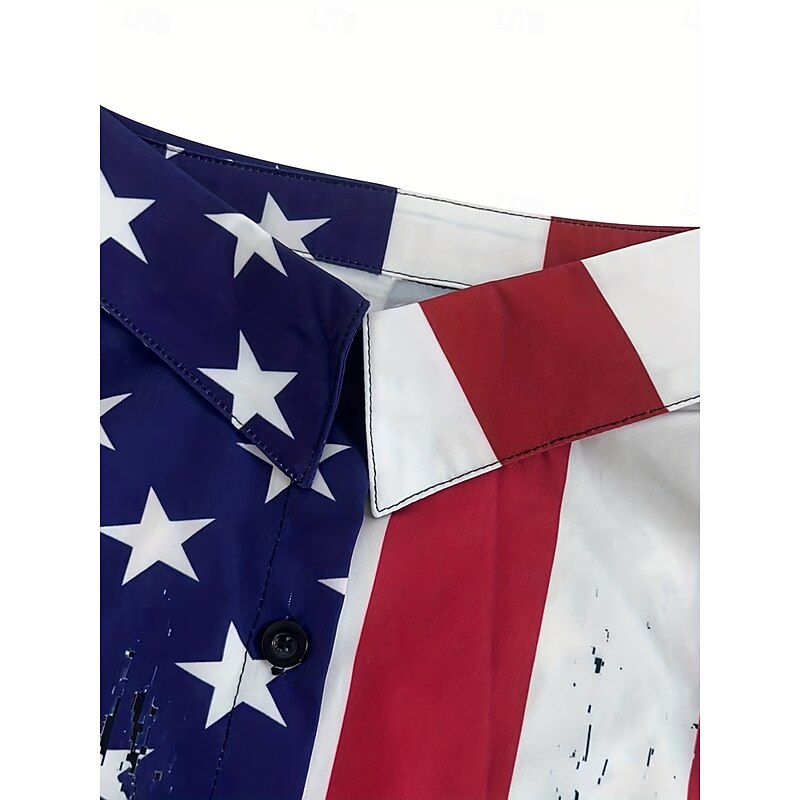 Women's Patriotic Shirt Graphic Flag Casual Red White And Blue Regular Tops Work Daily s Print Red Spring Fall Winter3