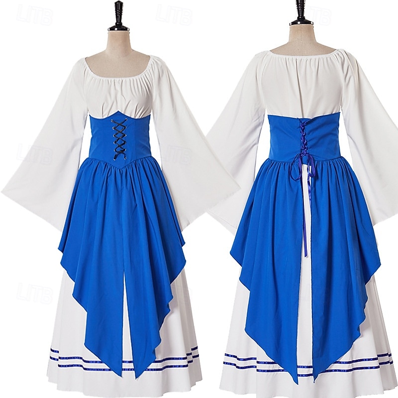 Medieval Renaissance Cocktail Dress Prom Dress Outlander Elven Fancy Dress Women's Halloween Carnival Masquerade LARP Ren Faire Festival Adults' Dress3